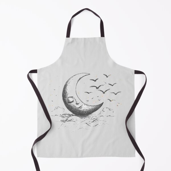 Item preview, Crescent Moon with Birds and Clouds – Mystical T-Shirt, Minimalist Sticker with Hand-Drawn Moon Design designed and sold by Zentuary.