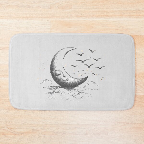 Item preview, Crescent Moon with Birds and Clouds – Mystical T-Shirt, Minimalist Sticker with Hand-Drawn Moon Design designed and sold by Zentuary.