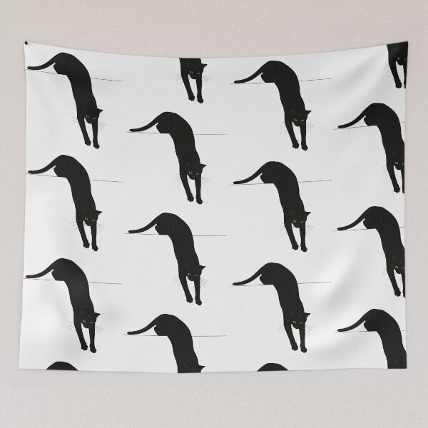 Item preview, Climbing black Cat with Green Eyes designed and sold by MargLandmeter.