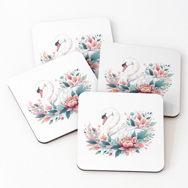 Item preview, A beautiful swan with various leaves and colorful flowers designed and sold by Marcoshop10.
