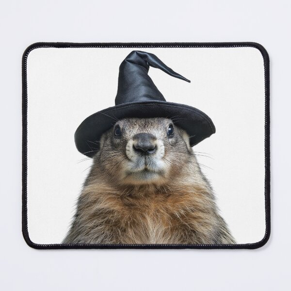 Item preview, Groundhog Wearing Halloween Witch Hat designed and sold by LazyOwlStore.