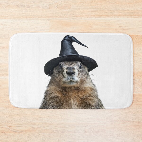 Item preview, Groundhog Wearing Halloween Witch Hat designed and sold by LazyOwlStore.