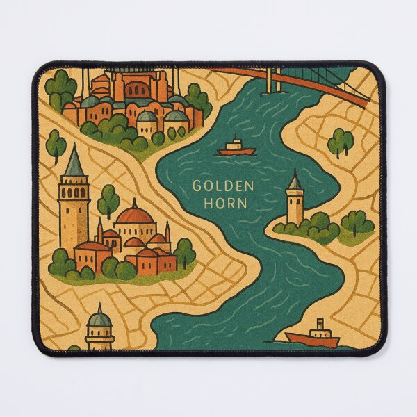 Item preview, Stylized Istanbul Map Landmarks with Bosphorus and Sea of Marmara designed and sold by Places On Earth.