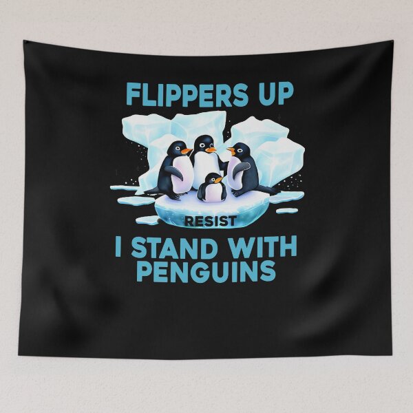Item preview, I Stand With Penguin Resist Penguins Protest Against Tariffs designed and sold by ZANNIX.