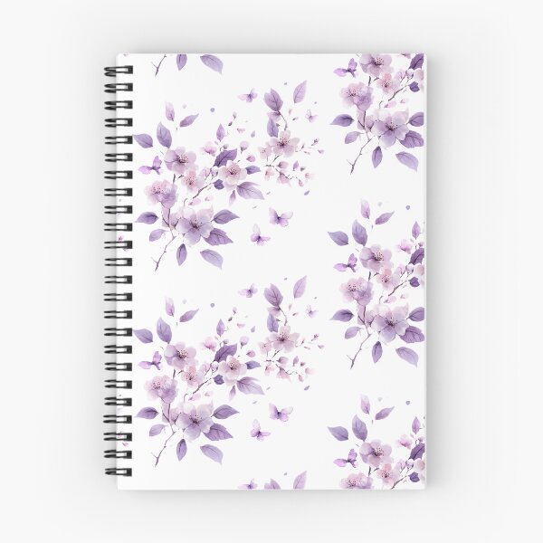 Item preview, Cherry Blossom with Purple Leaves and Butterflies – Ethereal T-Shirt, Artistic Sticker with Watercolor Blossom Design designed and sold by Zentuary.