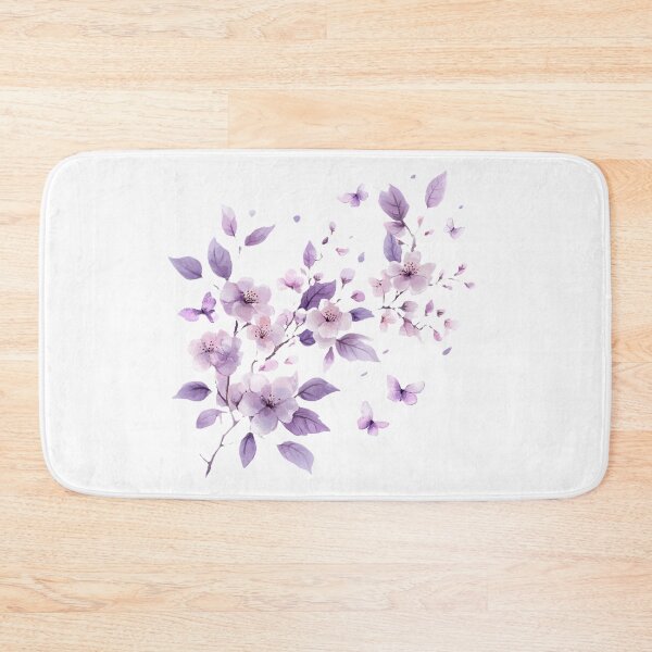 Item preview, Cherry Blossom with Purple Leaves and Butterflies – Ethereal T-Shirt, Artistic Sticker with Watercolor Blossom Design designed and sold by Zentuary.