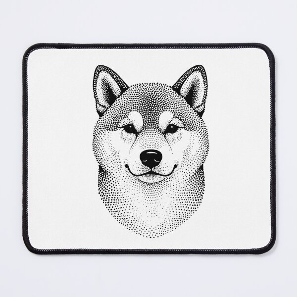 Item preview, A black and white dots illustration of Shiba Inu designed and sold by Pug-In-Mug.
