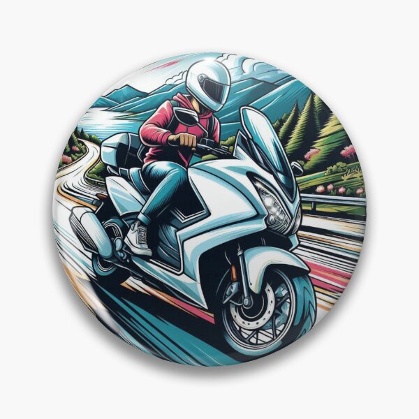Item preview, AI Biker Touring Through Nature – Scenic Motorcycle Adventure Design for Travel, Scooter, and Outdoor Lovers designed and sold by knalpot-design.