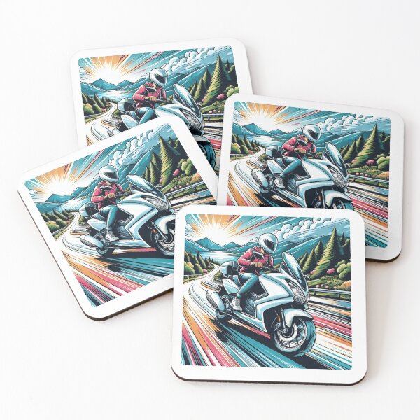 Item preview, AI Biker Touring Through Nature – Scenic Motorcycle Adventure Design for Travel, Scooter, and Outdoor Lovers designed and sold by knalpot-design.