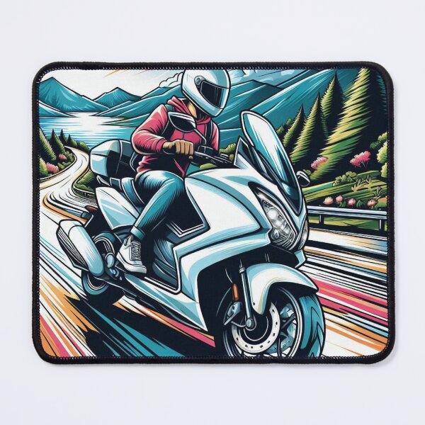 Item preview, AI Biker Touring Through Nature – Scenic Motorcycle Adventure Design for Travel, Scooter, and Outdoor Lovers designed and sold by knalpot-design.