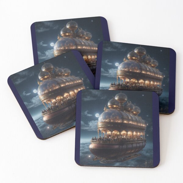 Item preview, Steampunk Airship on Night Cruise - 1 designed and sold by nyathiwa.