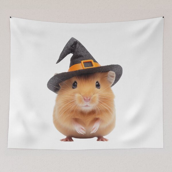 Item preview, Hamster Wearing Halloween Witch Hat designed and sold by LazyOwlStore.