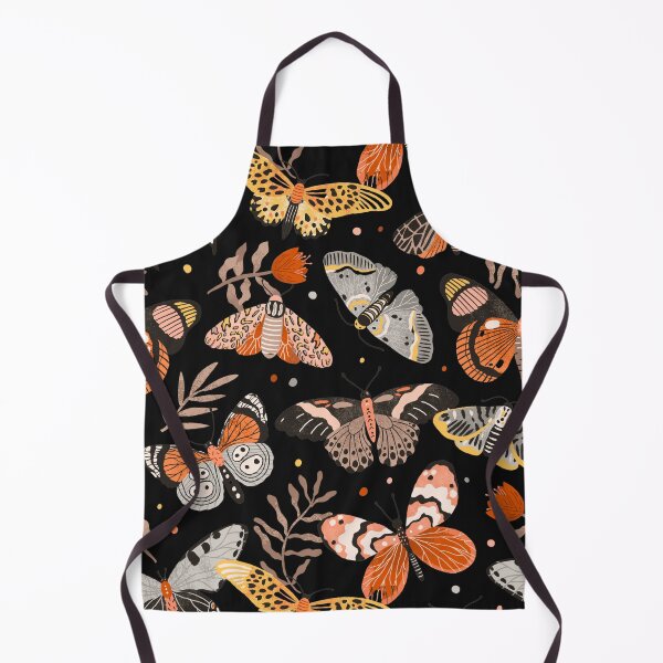 Item preview, Dark feminine aesthetic floral pattern - moths and butterflies in orange and light purple liliac lavander  designed and sold by Fantasy Cache.