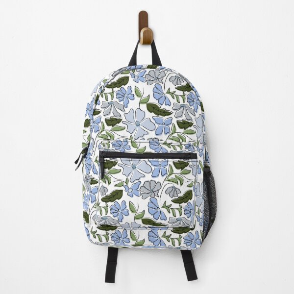 Item preview, Blue and Green Hand Drawn Floral Block Print designed and sold by idovedesign.