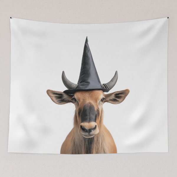 Item preview, Hartebeest Wearing Halloween Witch Hat designed and sold by LazyOwlStore.