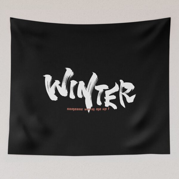 Item preview, Winter calligraphy in Japanese brush black ver designed and sold by Necokite.