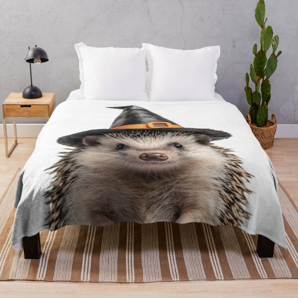 Item preview, Hedgehog Wearing Halloween Witch Hat designed and sold by LazyOwlStore.