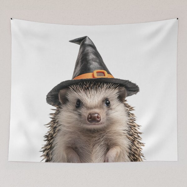 Item preview, Hedgehog Wearing Halloween Witch Hat designed and sold by LazyOwlStore.