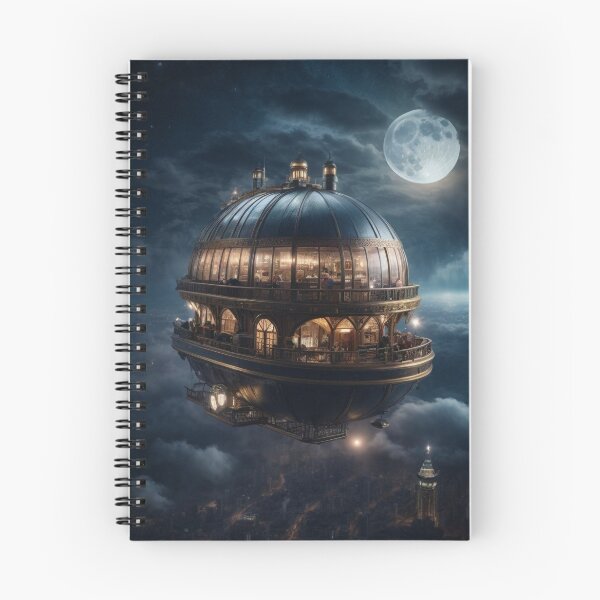 Item preview, Steampunk Airship on Night Cruise - 2 designed and sold by nyathiwa.