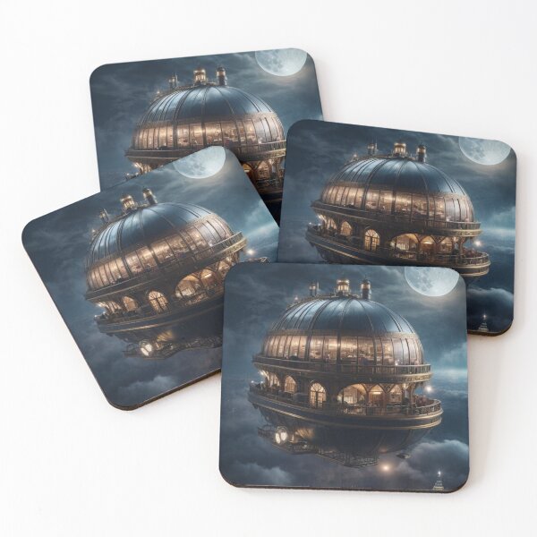 Item preview, Steampunk Airship on Night Cruise - 2 designed and sold by nyathiwa.