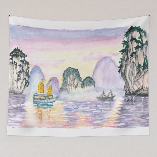 Item preview, Ha Long Dragon Bay in Vietnam with Traditional Sails designed and sold by artshop77.