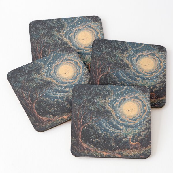 Item preview, Mystical deer under a swirling cosmic sky designed and sold by TeeTribeWear.