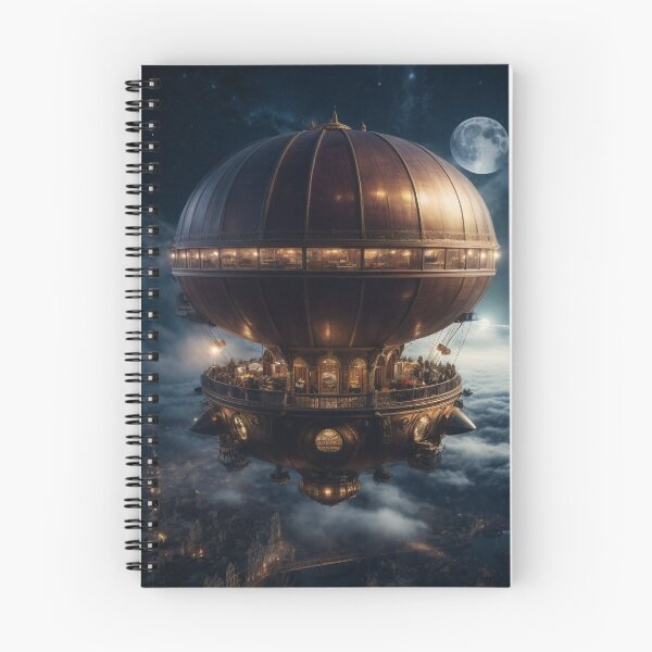 Item preview, Steampunk Airship on Night Cruise - 3 designed and sold by nyathiwa.