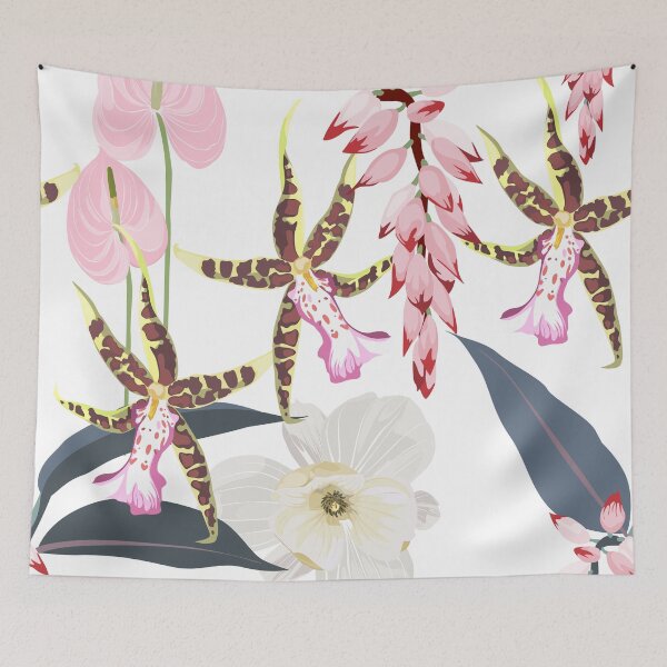 Item preview, Seamless pattern: many kind of tropical exotic pink flowers.  designed and sold by MatyKotiv.