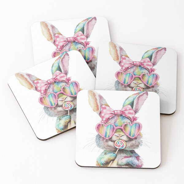 Item preview, Rainbow Bunny with Lollipop and Glasses designed and sold by StyleTee11.