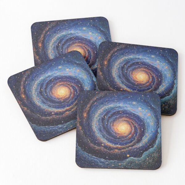 Item preview, Luminous Cosmic Spiral in Pointillism - Galactic Art designed and sold by TeeTribeWear.