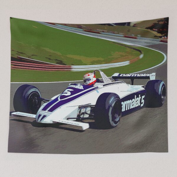 Item preview, Nelson Piquet racing his BT049C racing car watercolor designed and sold by Rodissimus1984.