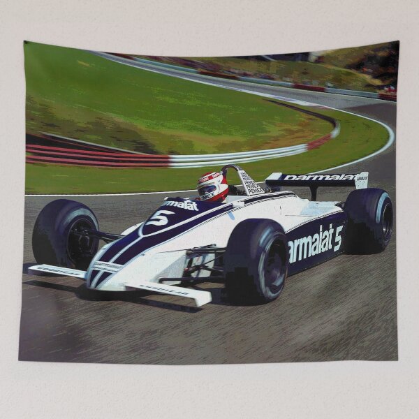 Item preview, Nelson Piquet racing his BT049C racing car abstract designed and sold by Rodissimus1984.