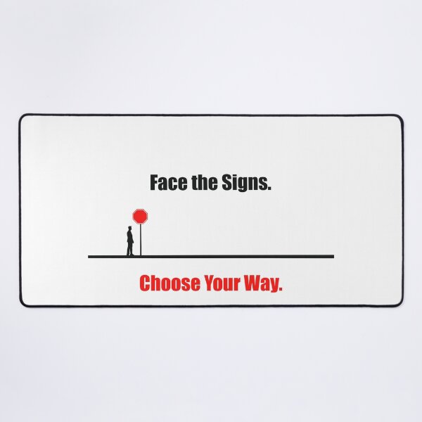 Item preview, Minimalist silhouette of man facing stop sign on road, symbolic illustration of decision making, reflection, life choices designed and sold by ArtPetrenko90.