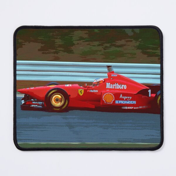 Item preview, Michael Schumacher testing his 1996 F1 car working his brakes so hard they glow up watercolor designed and sold by Rodissimus1984.