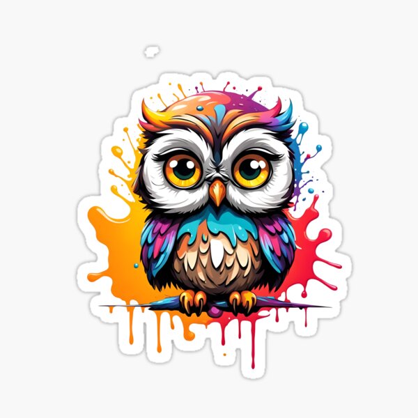 Cute colorful owl Sticker