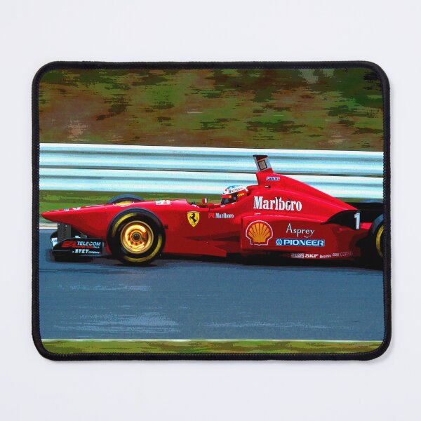 Item preview, Michael Schumacher testing his 1996 F1 car working his brakes so hard they glow up abstract designed and sold by Rodissimus1984.