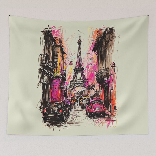 Item preview, Antique Cityscape Rough Sketch Art Paris designed and sold by Aise06.
