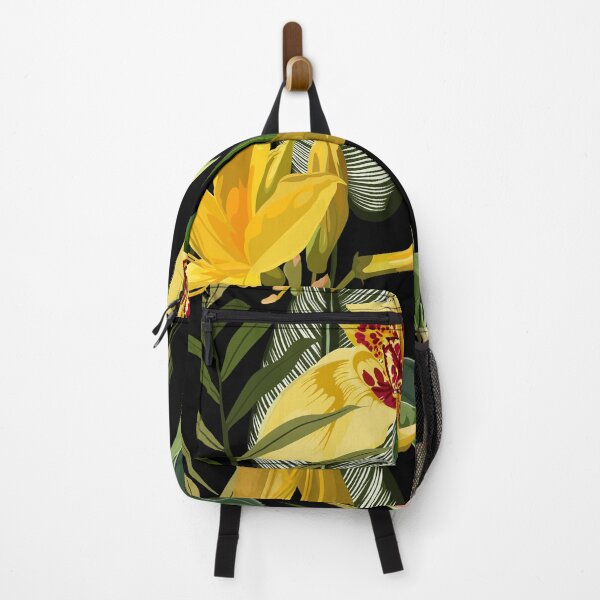 Item preview, Seamless pattern with yellow Oleander flower, tigridia, palm leaves. Rhododendron Cosmopolitan flowers. designed and sold by MatyKotiv.