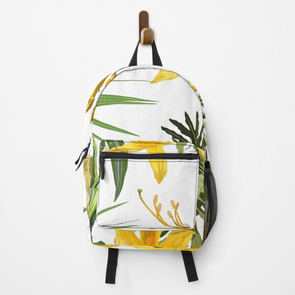 Item preview, Seamless pattern with yellow Oleander flower, palm leaves. designed and sold by MatyKotiv.