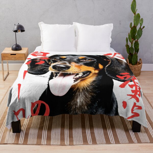 Item preview, Crazy cute funny dog dachshund in japan style manga anime ink drawing designed and sold by VonKalt.