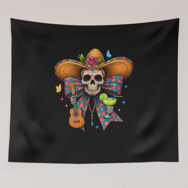 Item preview, Cinco De Mayo Mexican Guitar Calavera Sombrero Coquette Bow designed and sold by TalalosART.