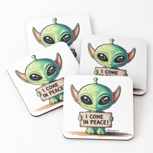 Item preview, Alien Holding a Sign designed and sold by PinkiPop Studio.