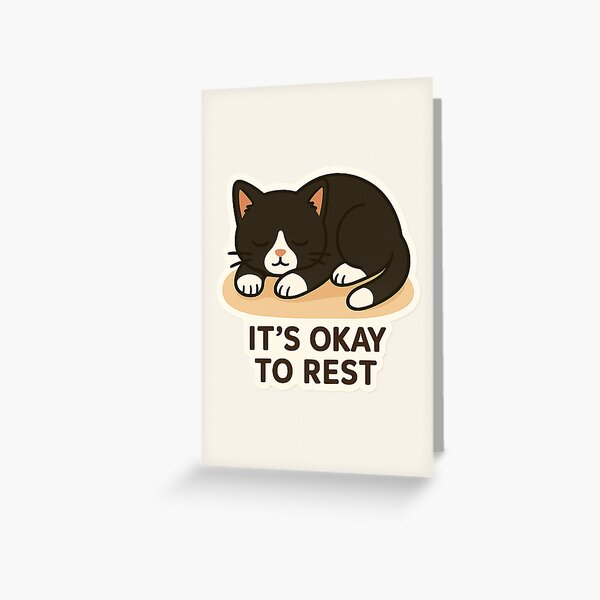 Artikel-Vorschau von Mushka – Es ist okay, sich auszuruhen (Katzenaufkleber zur emotionalen Unterstützung), designt und verkauft von Soft Paws Studio.