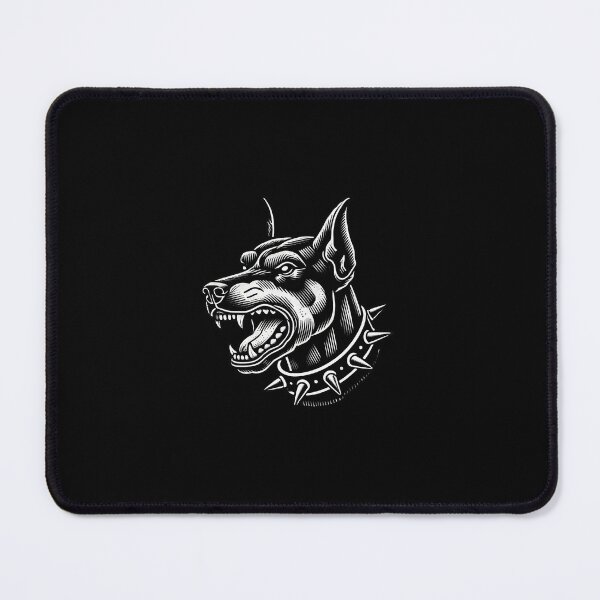 Item preview, Snarling Doberman – Blackwork Tattoo Style Art designed and sold by Ghost & Gloom.