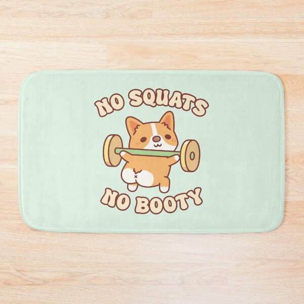 Item preview, Funny Corgi Puppy Lifting Weights No Squats No Booty designed and sold by rustydoodle.