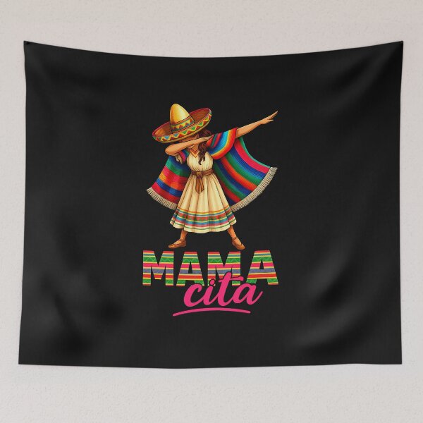Item preview, Dabbing Mexican Poncho Sombrero Cinco de Mayo Mamacita Girl designed and sold by TalalosART.