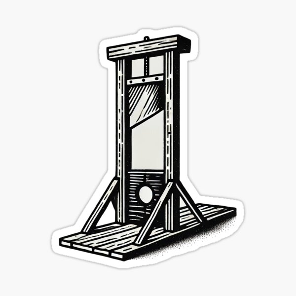 Item preview, Blackwork Guillotine – Gothic Tattoo Flash Art designed and sold by Ghost & Gloom.