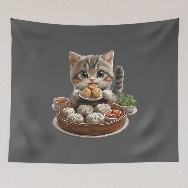 Item preview, Dim Sum Cat, Food Cat designed and sold by Sleepy Cat Design.