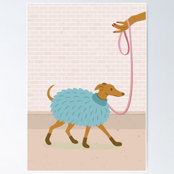 Item preview, Whimsical Fabulous Fashionable Whippet Greyhound Dog  designed and sold by arowh.