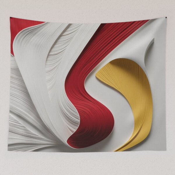 Item preview, Minimalist Red White Yellow Flow designed and sold by Harmonic_Layers.